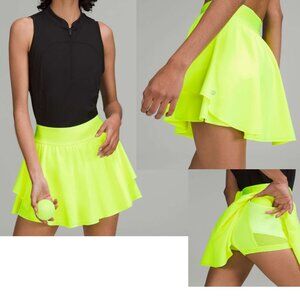Nwot Lululemon Court Rival Tennis Skort Skirt w/ Shorts Yellow sz 6